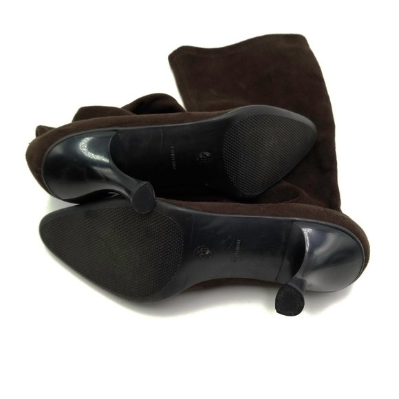 Women's Genuine Stretchy Italian Suede Vintage Brown Boots By Gasoline Brand - Picture 8 of 10